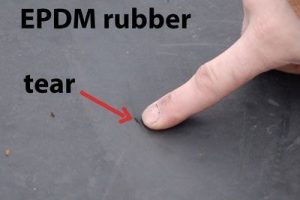 EPDM Rubber Roof Membrane Tear - Flat Roof Repair - Alabama