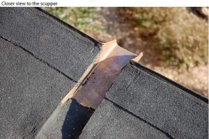Scupper on flat roof