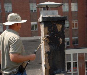 Chimney-in-NY prepped for wrapping