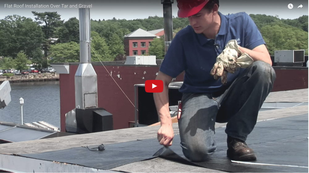 Watch this video on a 2 Ply Torch Down Rubber membrane roof