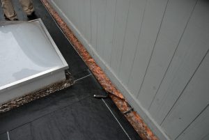 Flashing copper cleaned flat roof