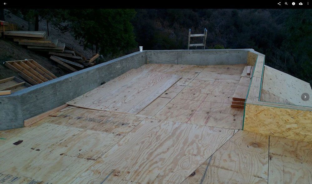 Flat Roof Los Angeles - 1/2" plywood deck installed