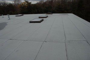 This is what a rubber roof looks like after installation - Torch Down Rubber roof