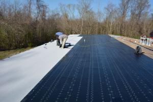 Modified Bitumen Rubber Membrane installed over the base sheet