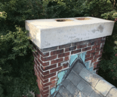 Chimney Repairs on Flat roofs - Flashing, cracks in the brickwork and the crown can cause a leaky flat roof