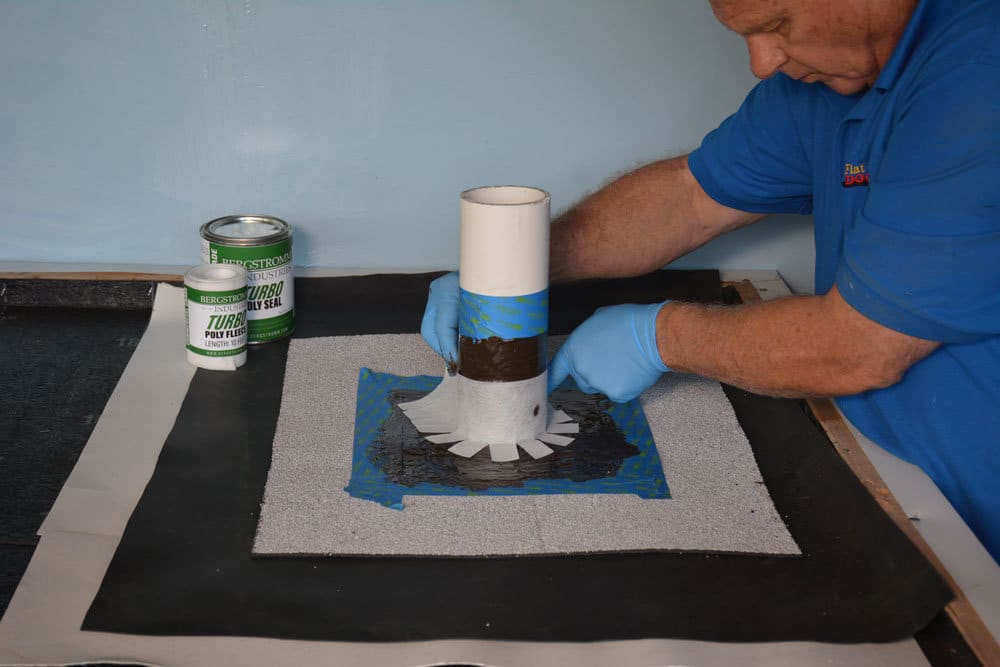 Cut Turbo Poly Fleece to size and apply over resin