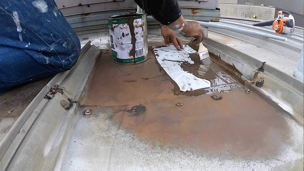 The best product to use for repairing metal roofs is Turbo Poly Seal
